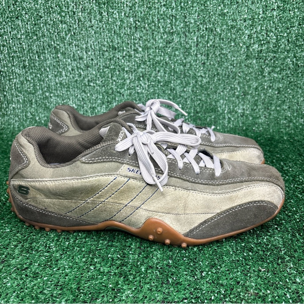 Skechers Citywalk Sneaker Mens Size 10.5 Olive Green Leather Casual Shoes